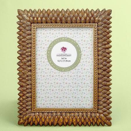 12 Brushed Gold Leaf Design 5 x 7 Frame KZU3_H9BCE03