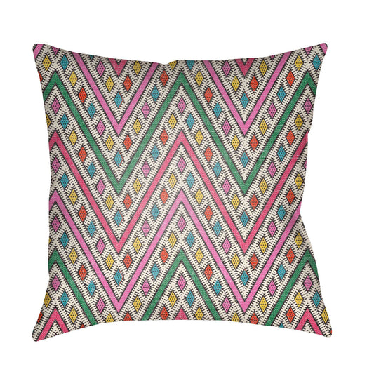 16x22 Green and Pink Chevron Printed Square Throw Pillow Cover EHE6_B4YFP69